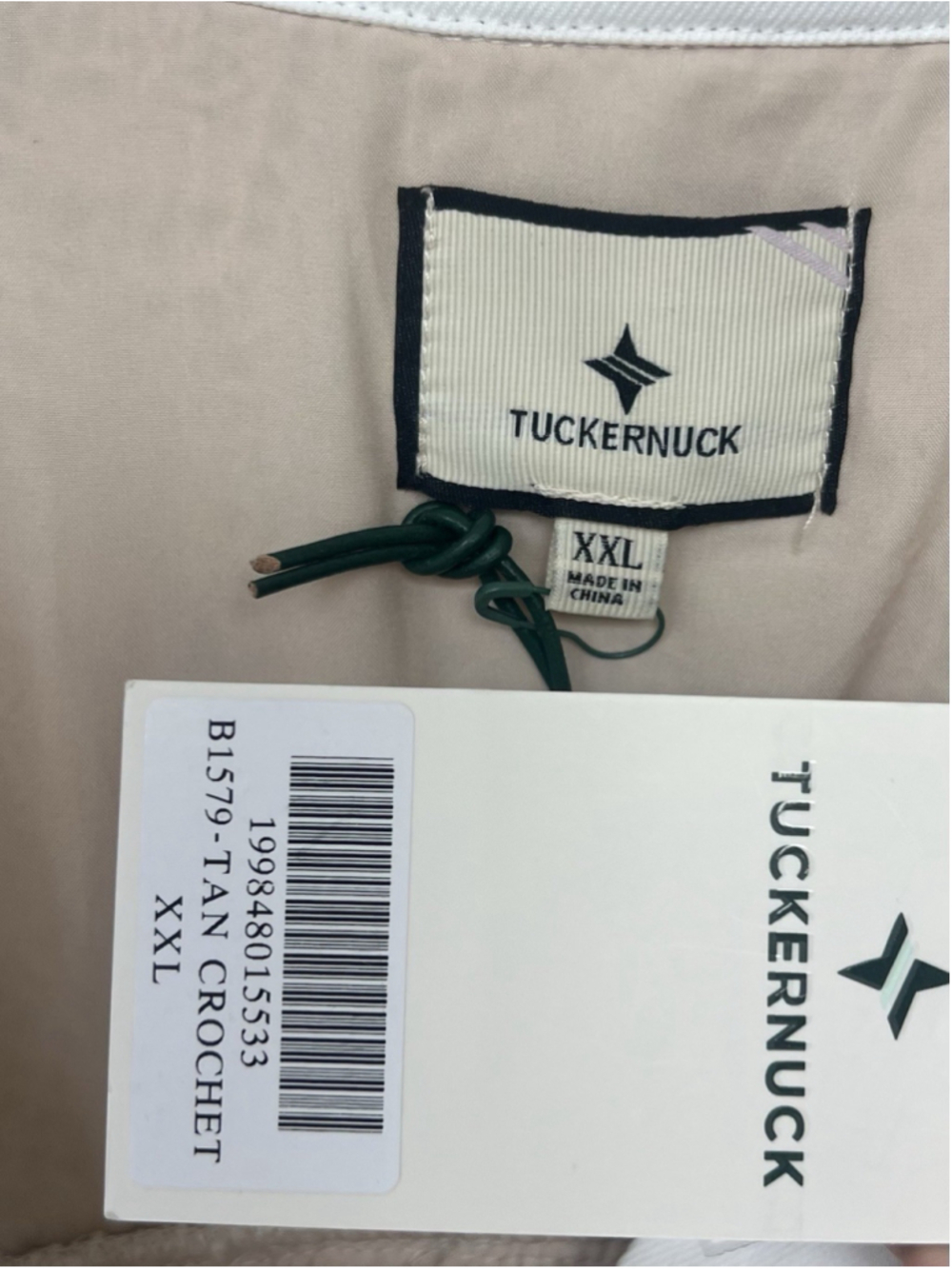 TUCKERNUCK Tan Crochet Collier V Neck Mini Dress Beach Vacation Resort Coastal - Picture 13 of 14